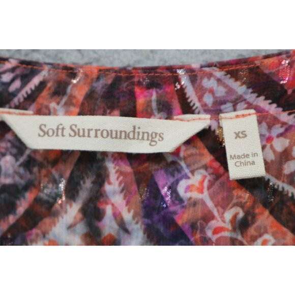 Soft Surroundings Sheer Metallic Button Up Tunic Top-Size XS - Picture 6 of 10